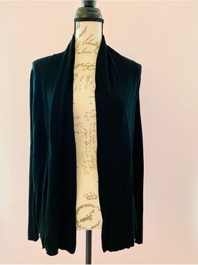 Classic Black Open Front Cardigan